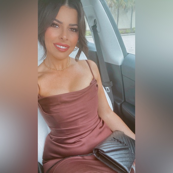 House of CB Anja satin corset midi dress size small. EUC - Picture 6 of 7